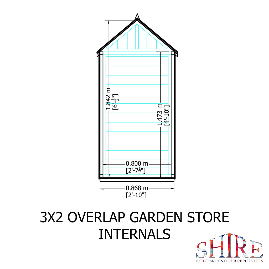 Shire Overlap 2ft x 3ft Tool Store