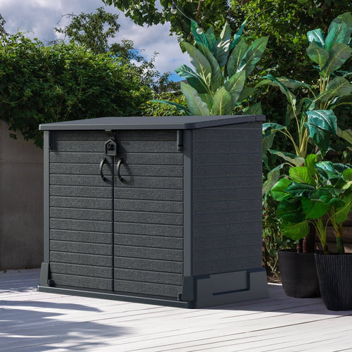 Duramax StoreAway Cedargrain Plastic Garden Storage Box - 850L - Grey